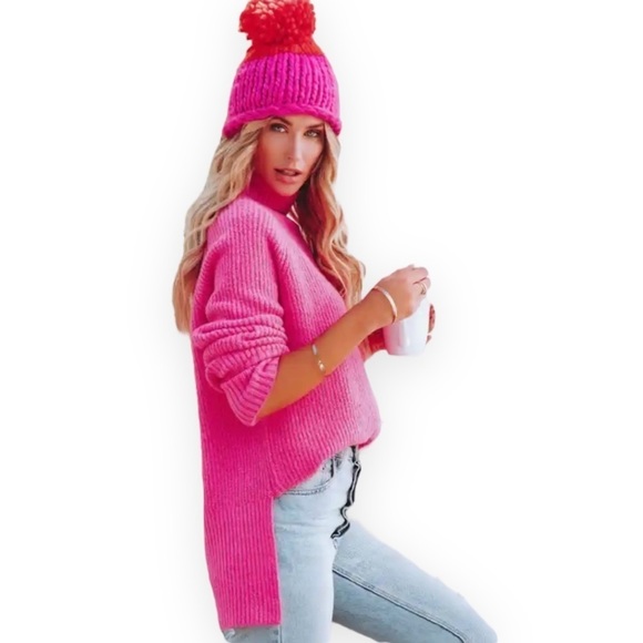 Vici Sweaters - SOLD - 𝅺VICI collection pink turtleneck sweater size small